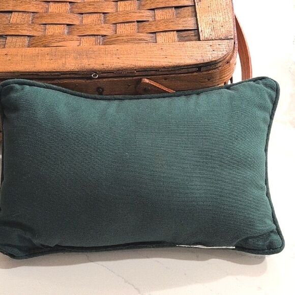 Vintage Floral Bunny Tapestry Accent Pillow Signed Linda Picken - Picture 5 of 7